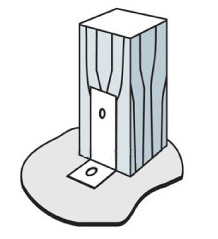 Уголок бетонный утолщенный с одинаковыми отверстиями