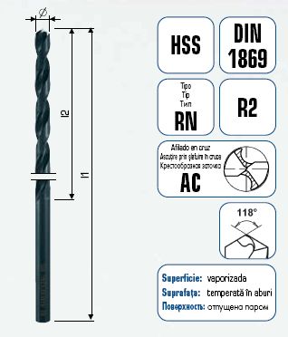 Сверло DIN 1869 HSS Maykestag 