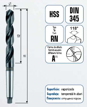 Сверло DIN 345 HSS Maykestag 