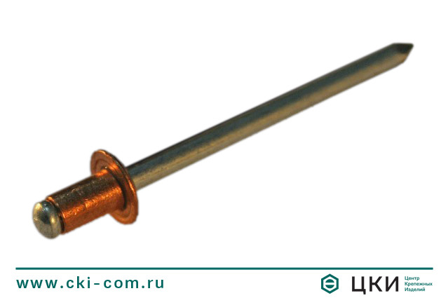 Заклёпка тяговая с плоским бортиком