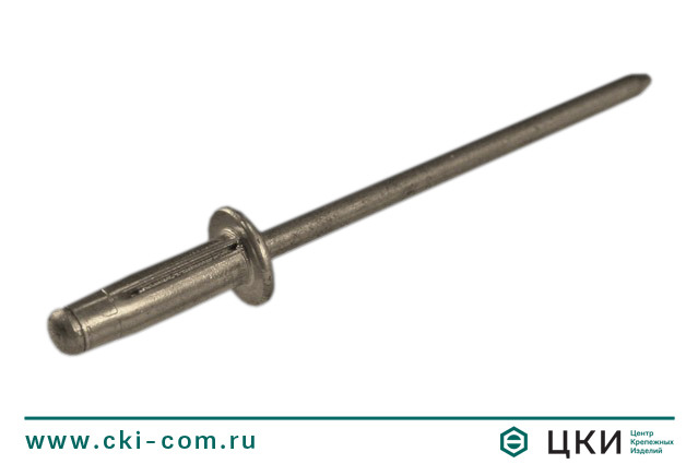 Заклёпка тяговая с плоским бортиком распорная