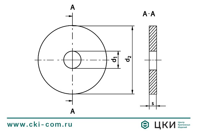 Шайба увеличенная DIN 1052  чертеж