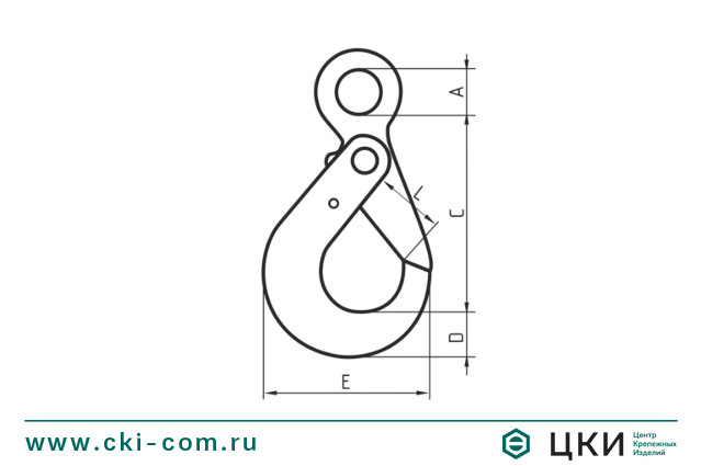 Крюк с принудительным закрыванием VK LK чертеж