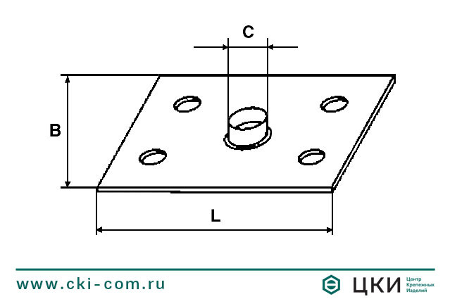 Пластина опорная облегченная подпятник чертёж