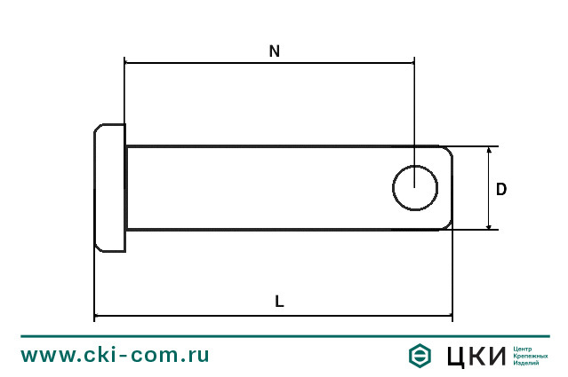 Палец нержавеющий для скоб М8144 (чертеж)