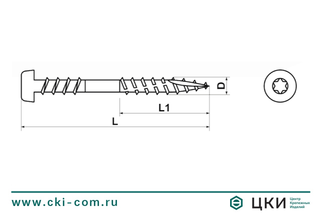 Саморез для террас INFIX обратная резьба Ruspert