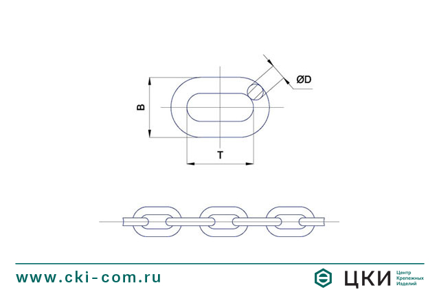 Цепь короткозвенная DIN 766