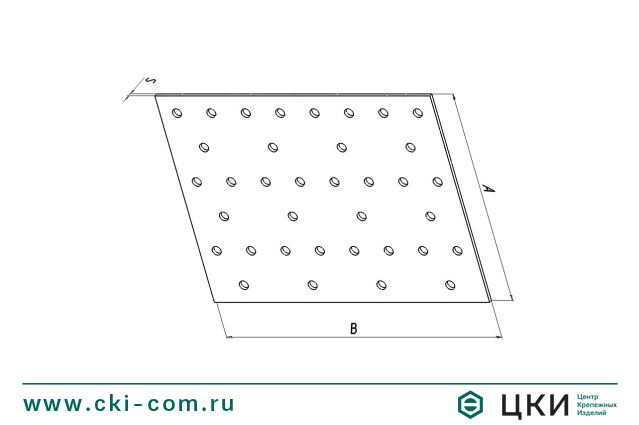 Пластина перфорированная с одинаковыми отверстиями