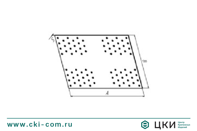 Пластина перфорированная с одинаковыми отверстиями