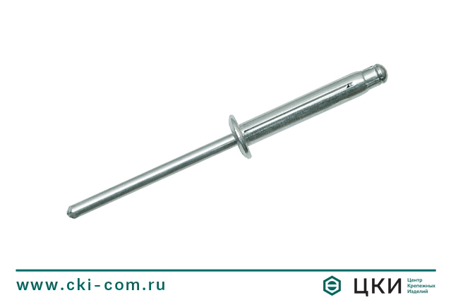 Заклепка вытяжная распорная с плоским буртом