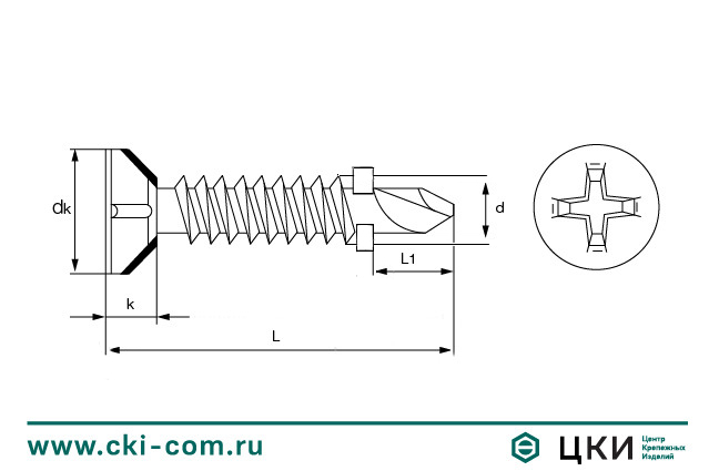 Саморез для крепления древесины к металлу