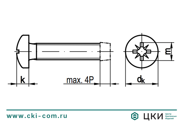 Винт DIN 7500 С резьбовыдавливающий