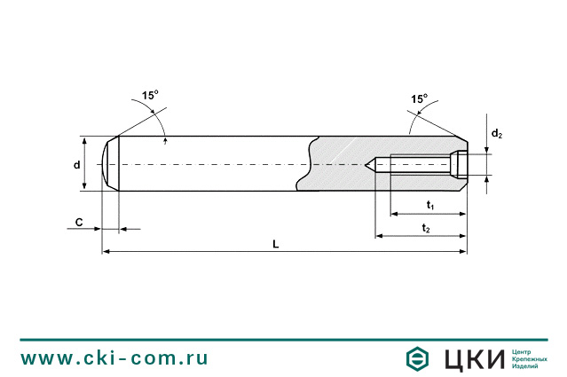 Штифт цилиндрический закалённый DIN 7979 D с внутренней резьбой