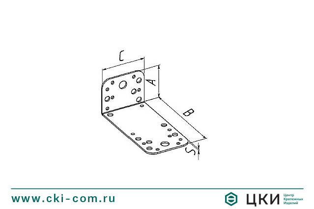 Пластина угловая с отверстиями разного диаметра