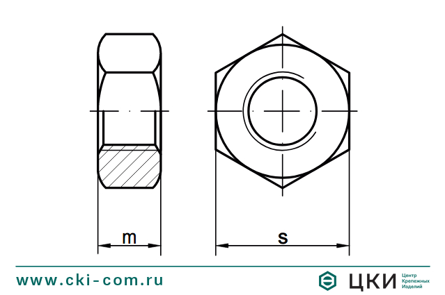 Гайка шестигранная DIN 555