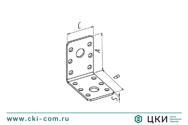 Пластина угловая с отверстиями разного диаметра