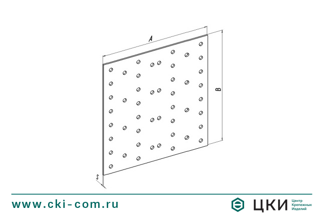 Пластина перфорированная с одинаковыми отверстиями