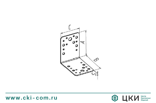 Пластина угловая с отверстиями разного диаметра