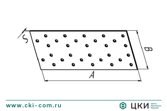 Пластина перфорированная с одинаковыми отверстиями