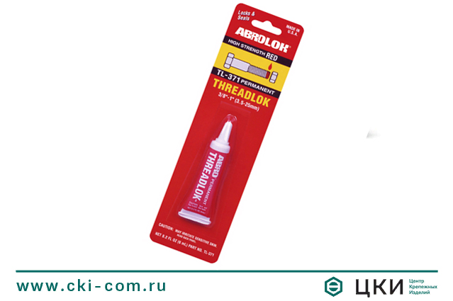 Фиксатор резьбы анаэробный ABRO красный (неудаляемый) 6 мл, сильной фиксации