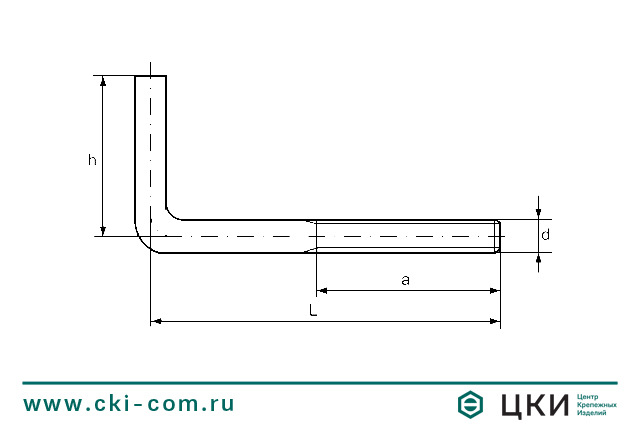 Винт с L-образным крючком