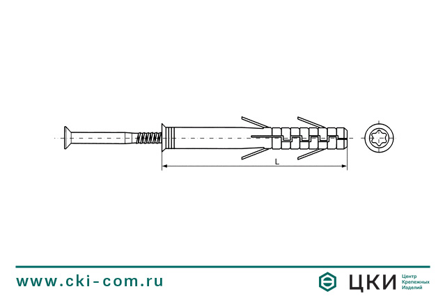 Дюбель фасадный Sormat KAT N TORX с потайным шурупом