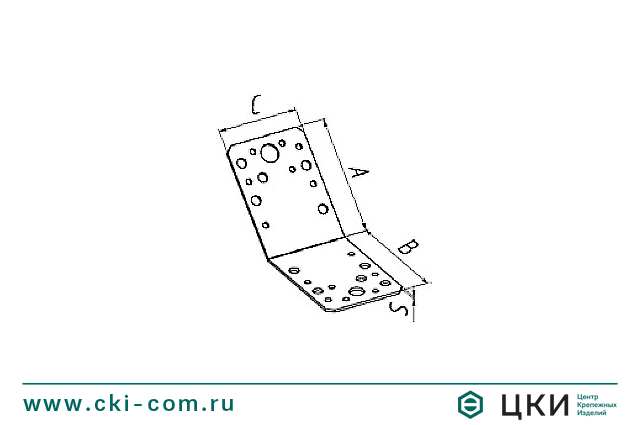Пластина перфорированная угловая 135° с отверстиями разного диаметра
