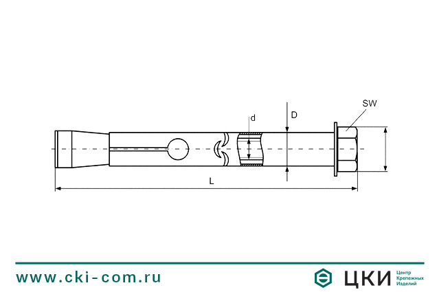 Анкер втулочный с болтом
