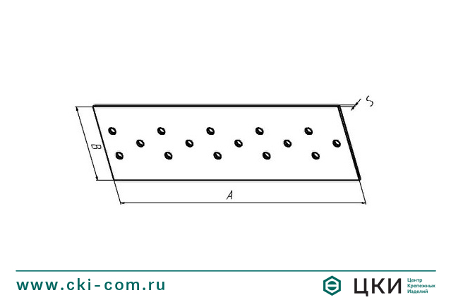 Пластина перфорированная с одинаковыми отверстиями