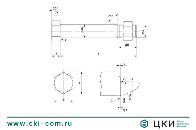 Болт призонный DIN 7968