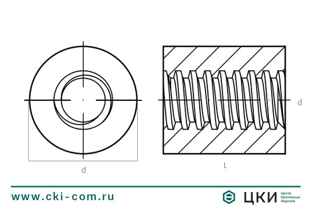 Гайка art.88089 с трапецеидальной резьбой TR
