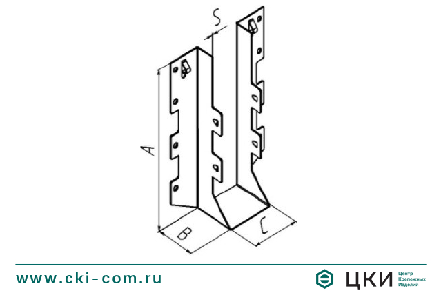 Открытая опора бруса "Американка" (тип 1)