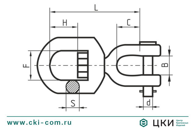 Вертлюг петля-вилка (LESH)