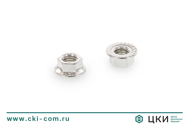 Гайка DIN 6923 с рифленым фланцем