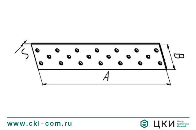 Пластина перфорированная с одинаковыми отверстиями
