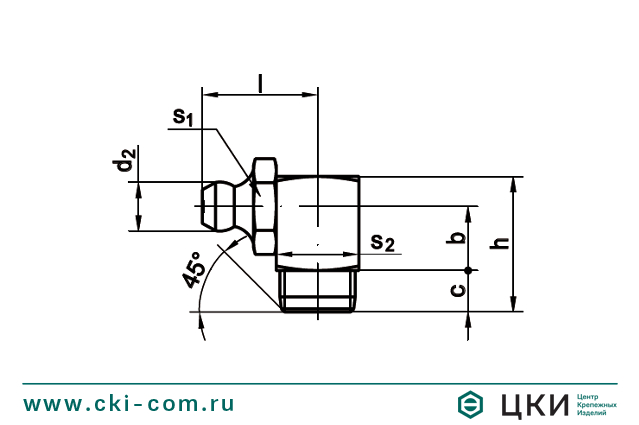 Пресс-масленка (~DIN 71412) под углом в 90°
