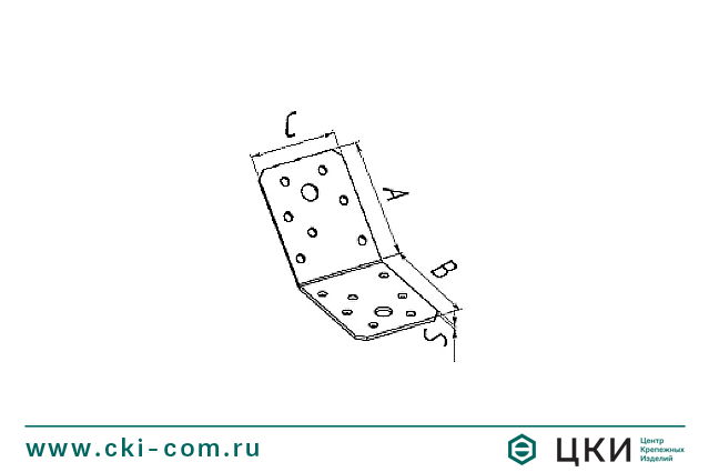 Пластина перфорированная угловая 135° с отверстиями разного диаметра