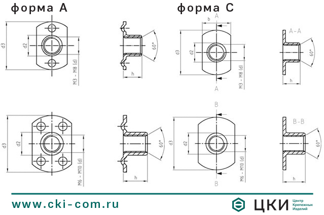 Гайка приварная art.9060