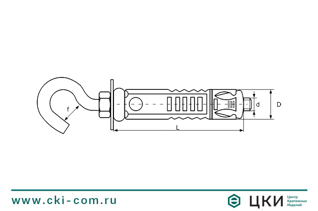 Анкер распорный с крюком Sormat PFG HBF