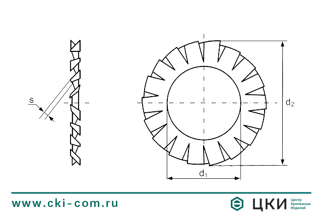 Шайба стопорная с упругими зубцами DIN 6798 А