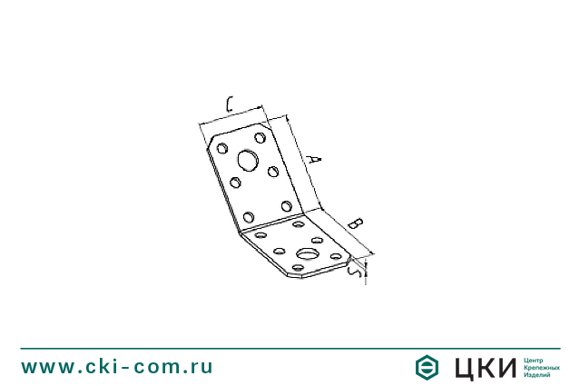 Пластина перфорированная угловая 135° с отверстиями разного диаметра