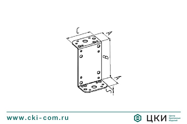 Пластина угловая Z-образная с отверстиями разного диаметра