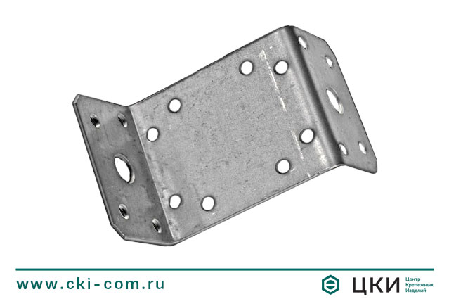 Пластина угловая Z-образная с отверстиями разного диаметра