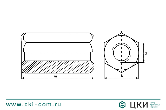 Гайка удлинённая DIN 6334