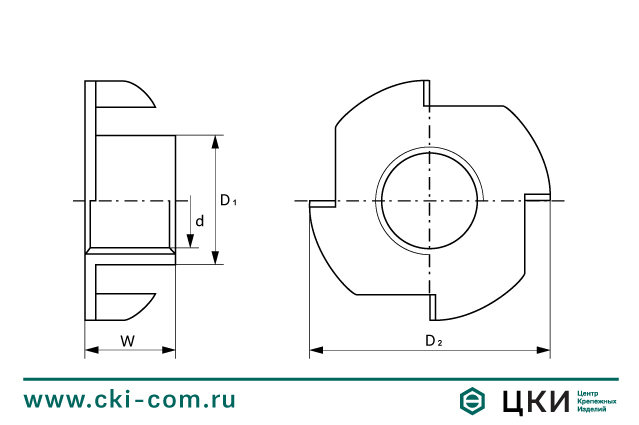Гайка мебельная забивная