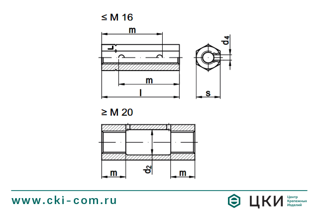 Гайка удлинённая с отверстиями DIN 1479