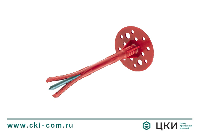 Дюбель для теплоизоляции IZL-T с металлическим гвоздем и увел. термоголовкой