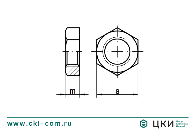 Гайка плоская с уменьшенным размером DIN 80705