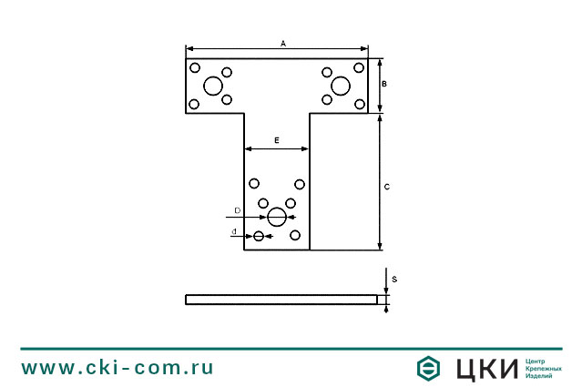 Пластина Т-образная