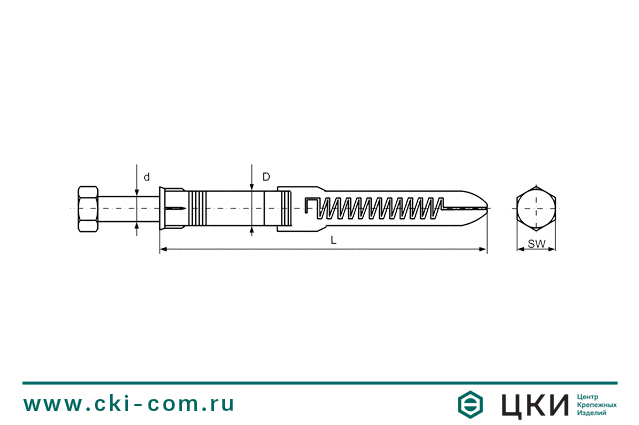 Дюбель фасадный Fischer FUR SS с шестигранным шурупом